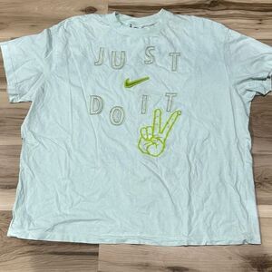 Nike Light Blue Green Patchwork Short Sleeve Tee Shirt Men’s XXL 2XL